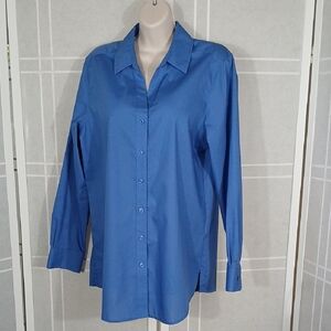 Foxcroft Royal Blue Buttondown Wrinkle-free Tunic